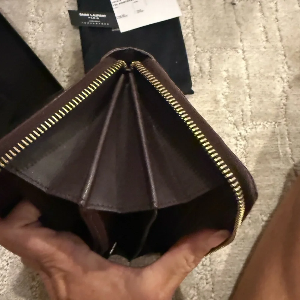 Saint Laurent Dark‎ Brown Leather wallet - Picture 10 of 16